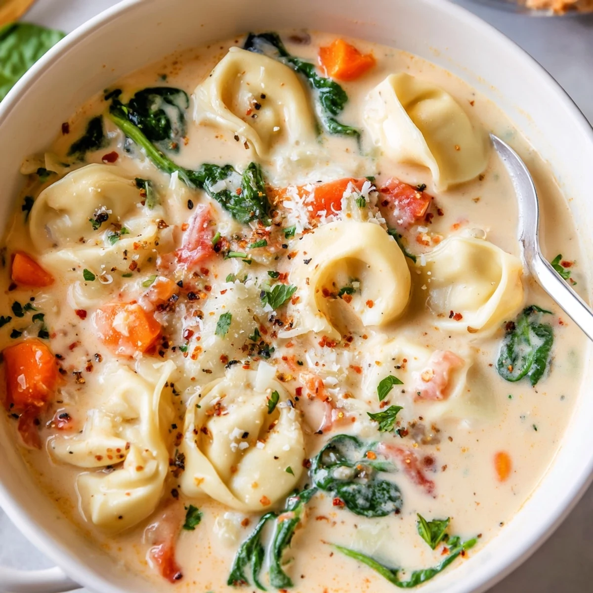 Comforting Creamy Tortellini Soup