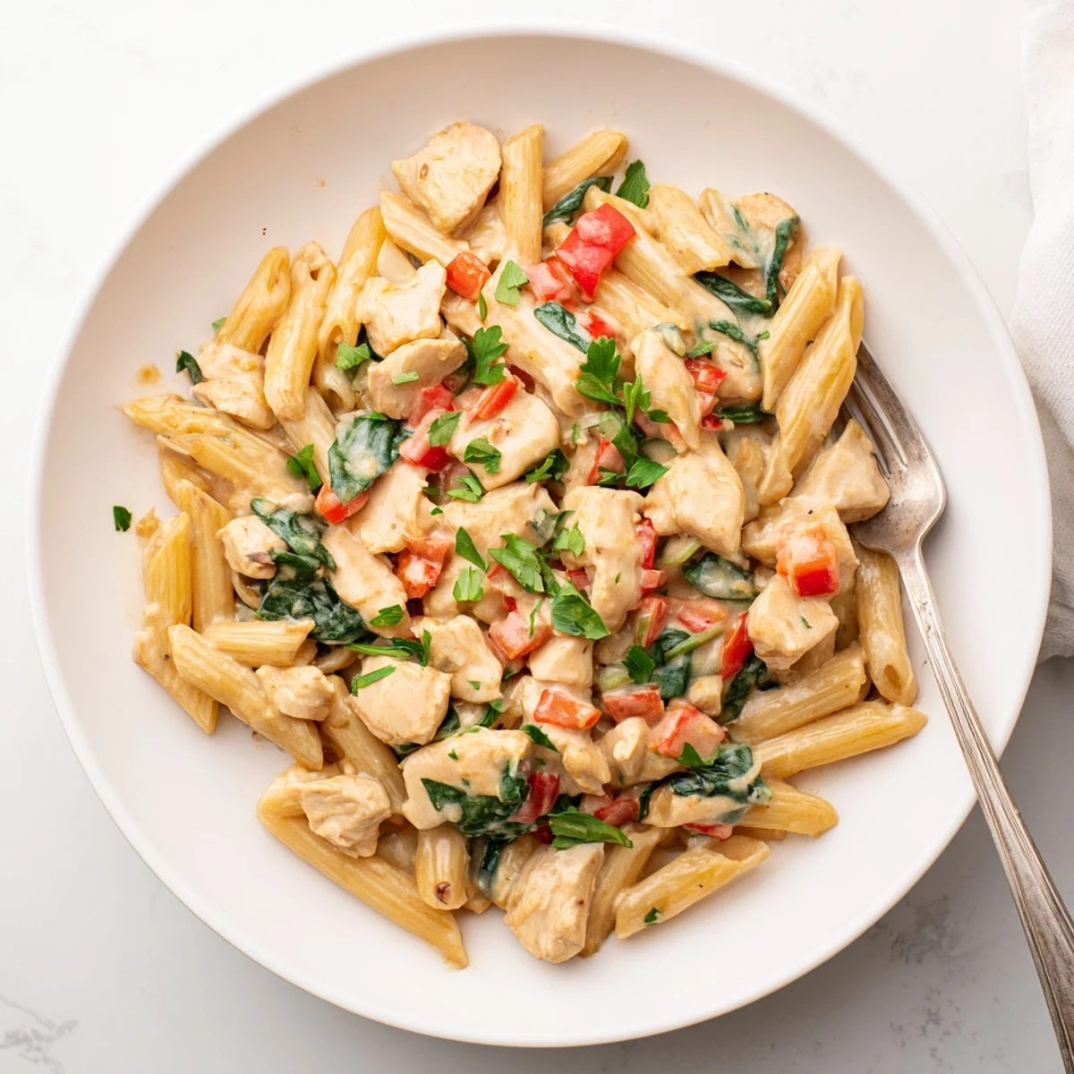 One Pan Creamy Chicken Pasta