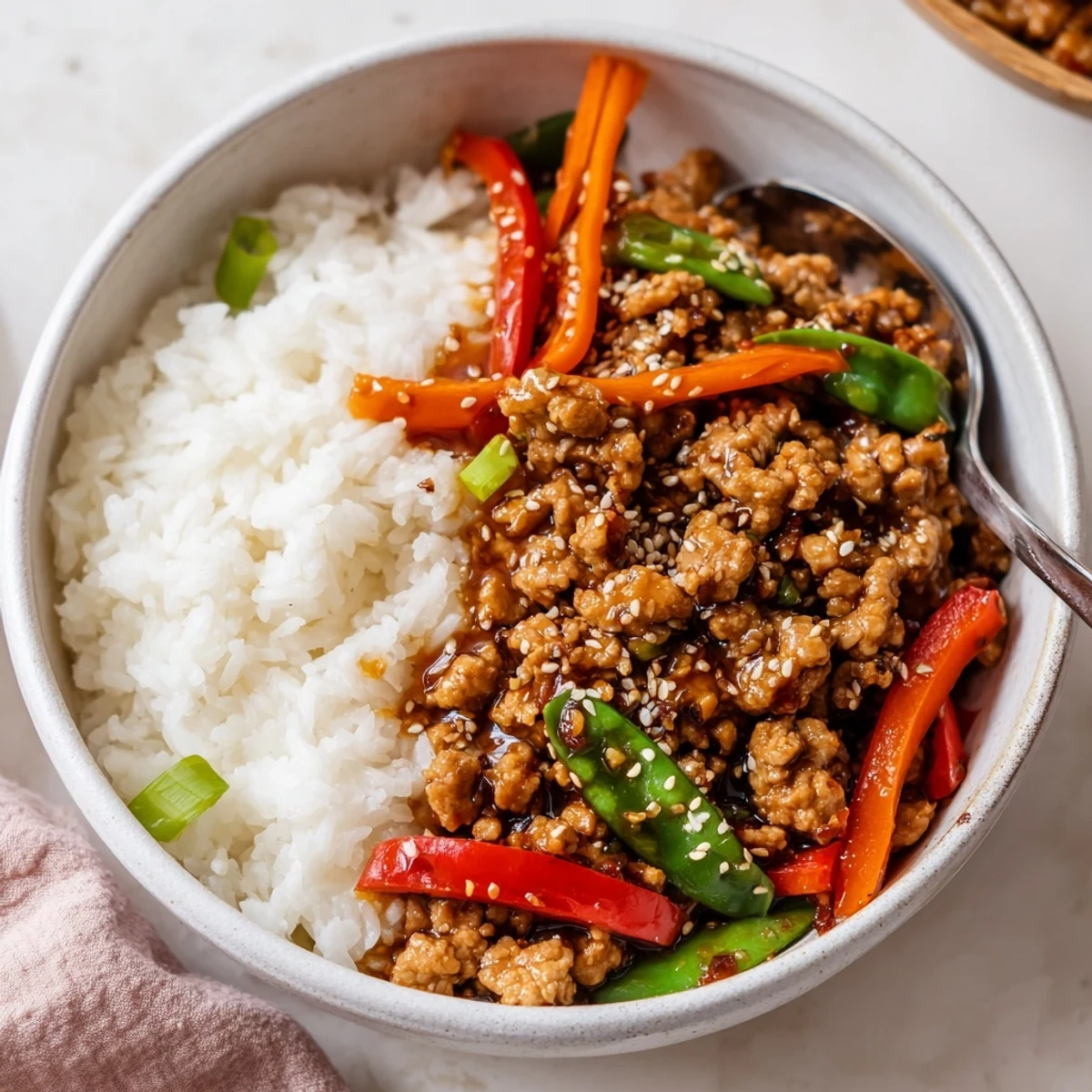 Savory Teriyaki Turkey Rice Bowls with tender turkey, gingery aroma, quick weeknight dinner.