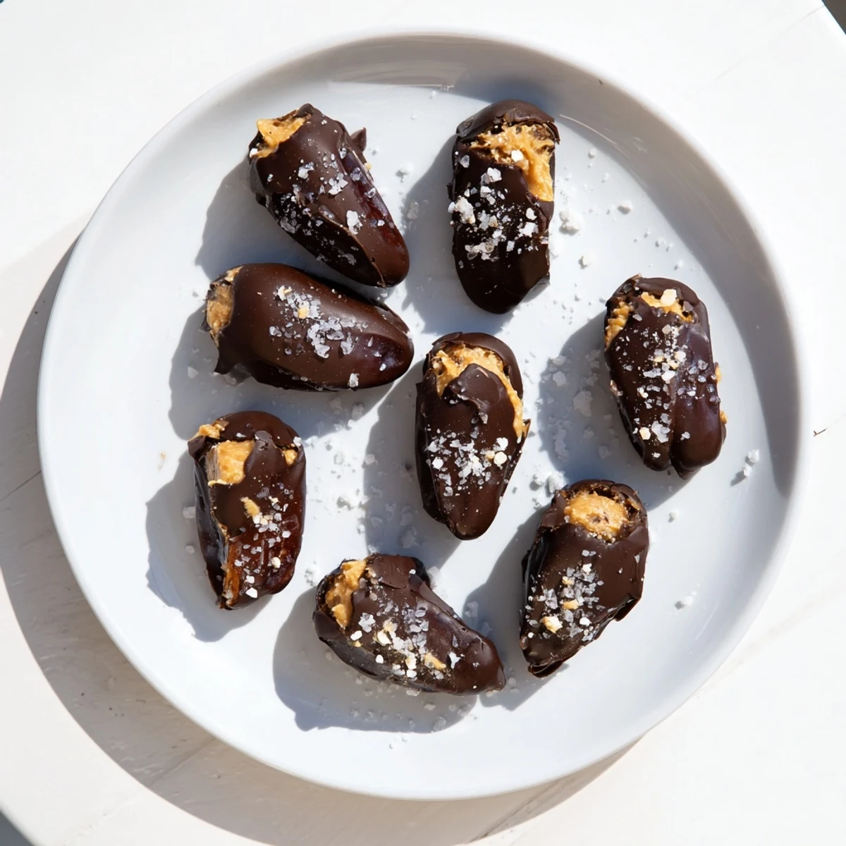 Homemade Date Snickers stuffed with creamy peanut butter and chopped roasted peanuts