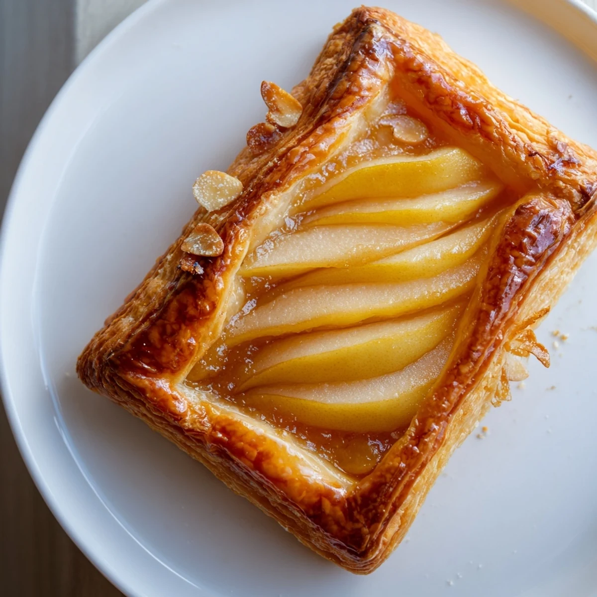 Warm Pear Puff Pastry Recipe showing golden flaky crust and tender pears