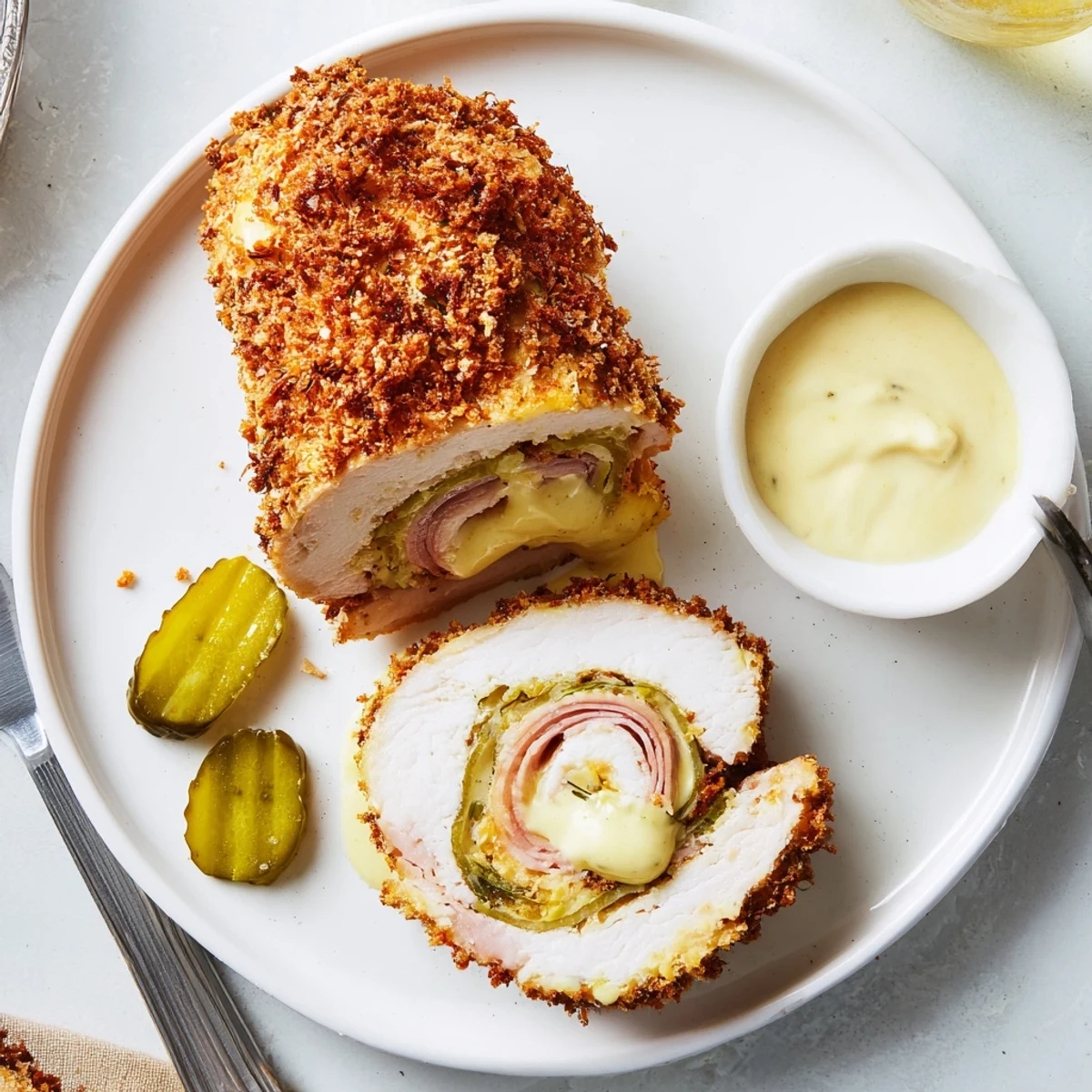 Crispy Pickle Brined Chicken Rolls on parchment, golden crust and melty cheese
