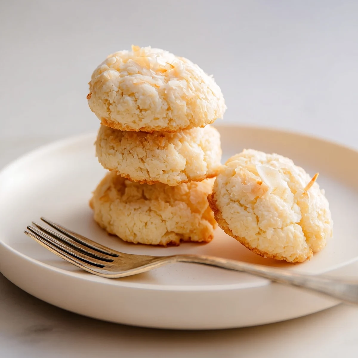 Soft and buttery coconut cookies with chewy shredded coconut and crisp edges