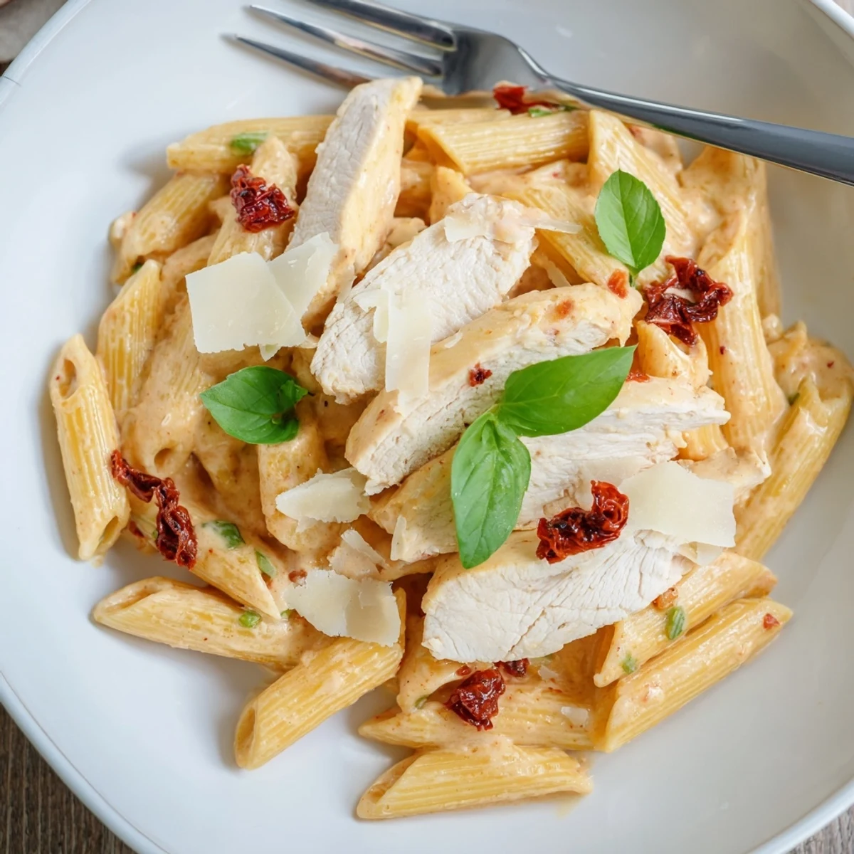 Golden seared chicken nestled in creamy Sun Dried Tomato Marry Me Chicken Pasta