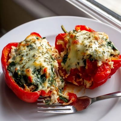 Chicken Florentine Stuffed Peppers